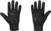 Schwarze Handschuhe mit Gelpolstern und rutschfesten Streifen an den Fingern.