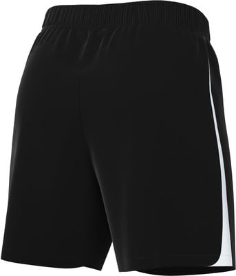 Schwarze Shorts mit weißem Seitenstreifen und elastischem Bund. Schwarze Shorts mit weißem Seitenstreifen und elastischem Bund.