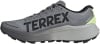 Grauer Adidas Terrex Agravic 4 Laufschuh mit schwarzem Logo.