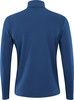 Rückansicht eines blauen Langarmshirts für Herren mit Stehkragen.