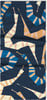 Dunkelblaues Tuch mit buntem Schlangenmuster und Buff-Logo.
