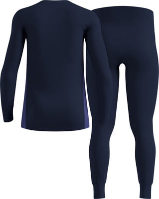 Dunkelblaues Thermounterhemd mit langen Ärmeln und Hose. Dunkelblaues Thermounterhemd mit langen Ärmeln und Hose.
