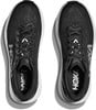 Ein Paar schwarze Hoka-Laufschuhe mit weißer Sohle von oben.