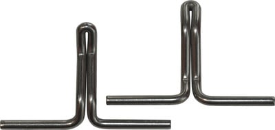 Zwei L-förmige Metall-Drahtbügel mit oberer Schlaufe.