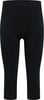 Schwarze Damen Capri-Leggings mit hohem Bund und feinem Muster.