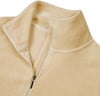 Beige Cord-Pullover mit Reißverschluss und Stehkragen.