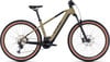 Grünes Cube E-Bike mit braunen Reifen und schwarzen Details.