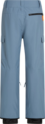 Blaue Cargohose mit Taschen und schwarzen Beinbündchen. Blaue Cargohose mit Taschen und schwarzen Beinbündchen.