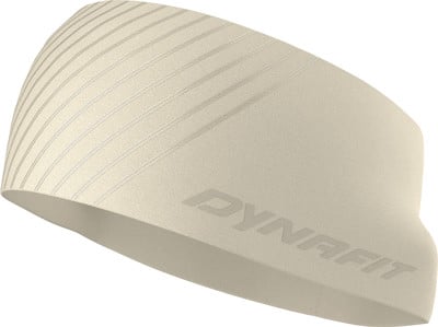 Beige Stirnband mit Streifen und Dynafit-Logo. Beige Stirnband mit Streifen und Dynafit-Logo.
