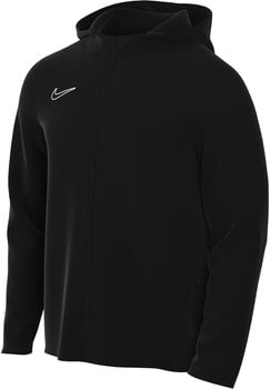 Schwarze Nike Herrenjacke mit Kapuze und weißem Logo.
