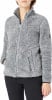 Graue Fleecejacke für Damen mit Reißverschluss und hohem Kragen.