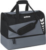 Schwarze und graue Erima Sporttasche mit Logo und unterem Fach.