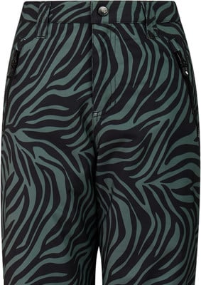 Hose mit Zebrastreifenmuster in Dunkelgrün und Schwarz. Hose mit Zebrastreifenmuster in Dunkelgrün und Schwarz.