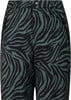 Hose mit Zebrastreifenmuster in Dunkelgrün und Schwarz.
