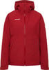 Herrenjacke von Mammut in Rot mit Reißverschluss und Kapuze.