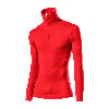 Rotes Langarmshirt für Herren mit Stehkragen und Reißverschluss.