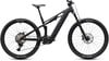 Schwarzes Cube E-Mountainbike mit Federung und breiten Reifen.