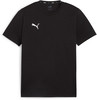 Schwarzes Puma-T-Shirt mit weißem Logo auf der Brust.