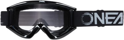 Eine schwarze Skibrille mit O'NEAL-Logo auf dem Band.