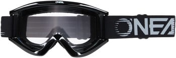 Eine schwarze Skibrille mit O'NEAL-Logo auf dem Band.