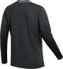 Schwarzer Herrenpullover mit langen Ärmeln und weißen Seitenstreifen.