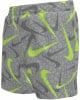 Graue Shorts mit neongrünen und dunkelgrauen Nike-Logos.