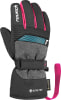 Schwarze Reusch Skihandschuhe mit pinken Akzenten und GORE-TEX Technologie.