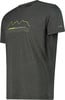 Dunkelgraues Damen-T-Shirt mit Grafikdruck von Bergen und CMP-Logo.