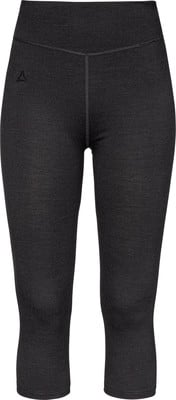 Dunkelgraue Damen-Capri-Leggings mit Markenlogo. Dunkelgraue Damen-Capri-Leggings mit Markenlogo.