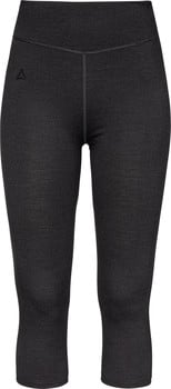Dunkelgraue Damen-Capri-Leggings mit Markenlogo.