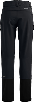 Schwarze Outdoorhose mit Markenlogo und verstärkten Bereichen. Schwarze Outdoorhose mit Markenlogo und verstärkten Bereichen.