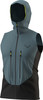 Herren-Weste in Dunkelblau mit Kapuze und schwarzen Details.