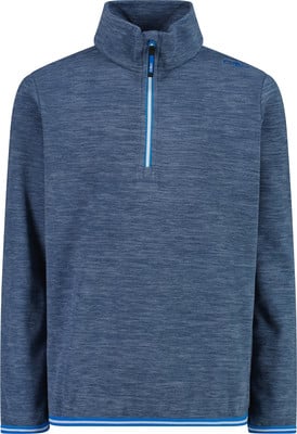 Blaues Fleece-Sweatshirt mit kurzem Reißverschluss und CMP-Logo auf der Schulter. Blaues Fleece-Sweatshirt mit kurzem Reißverschluss und CMP-Logo auf der Schulter.