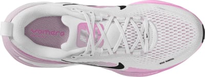 Damen-Laufschuh Nike Vomero in Weiß und Rosa mit Nike-Logo. Damen-Laufschuh Nike Vomero in Weiß und Rosa mit Nike-Logo.