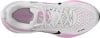 Damen-Laufschuh Nike Vomero in Weiß und Rosa mit Nike-Logo.