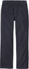 Marineblaue Hose mit Taschen und Knopfverschluss.