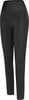 Schwarze Damen-Hose mit hohem Bund und seitlichen Reißverschlüssen.