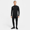 Ein Mann in einem schwarzen Nike-Trainingsanzug steht vor einem weißen Hintergrund.