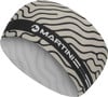 Beige Stirnband mit schwarzem Wellenmuster und Martini-Logo.