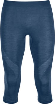 Damen dunkelblaue 3/4 Funktionsleggings mit nahtlosem Design.