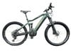 Grünes Haibike Mountain E-Bike mit Federung und breiten Reifen.