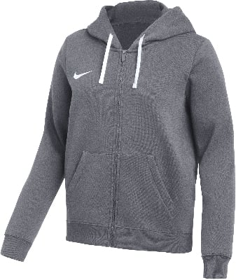 Grauer Nike Hoodie mit Reißverschluss und weißer Kapuzenkordel. Grauer Nike Hoodie mit Reißverschluss und weißer Kapuzenkordel.