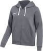 Grauer Nike Hoodie mit Reißverschluss und weißer Kapuzenkordel.