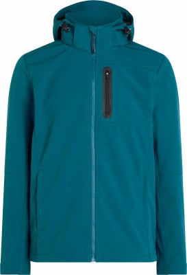 Herren dunkelblau-grüne Jacke mit Reißverschluss und Kapuze.