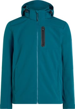 Herren dunkelblau-grüne Jacke mit Reißverschluss und Kapuze.