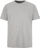 Graues Herren-T-Shirt mit kurzen Ärmeln und Rundhalsausschnitt.