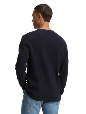 Tom Tailor Structured Knit férfi pulóver Tom Tailor Structured Knit férfi pulóver