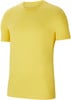 Ein gelbes Herren-T-Shirt mit kurzen Ärmeln, von vorne gezeigt.