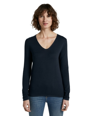 Tom Tailor Basic V-Neck női pulóver