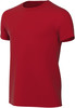 Ein rotes T-Shirt mit kurzen Ärmeln und Rundhalsausschnitt.